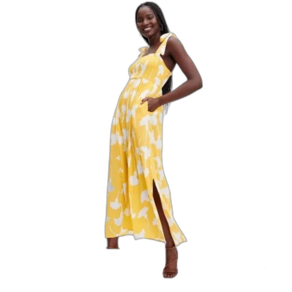 NWT New With Tags DVF Target Smocked Tie Strap Ginkgo Yellow Midi Dress XXS
